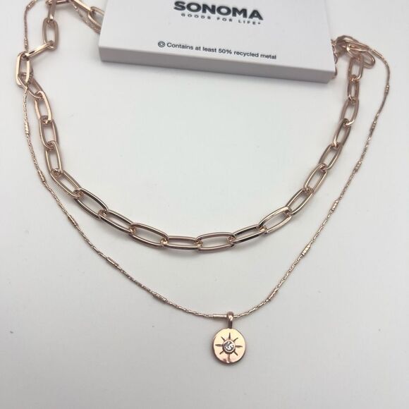 Sonoma Rose Gold Layered Necklace Set - Picture 3 of 5